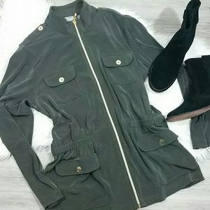 Chico's zip up military style jacket